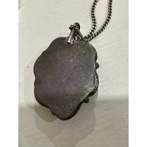 Vintage Malachite Sterling Silver Necklace Chain 20” - Picture 5 of 5